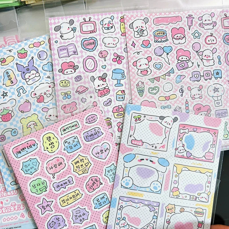 Korean Ins Cute Graffiti Puppy Stickers Planner Journal Collage DIY idol card Scrapbooking Decoration Sticker Kawaii Stationery (Online Order Only)