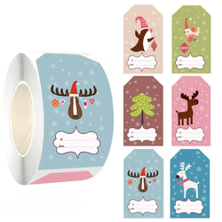 50-250pcs New Merry Christmas Stickers Rectangle Christmas Gift Box Decor Seal Sticker Cute Santa Stickers Stationery (ONLINE ORDER ONLY)