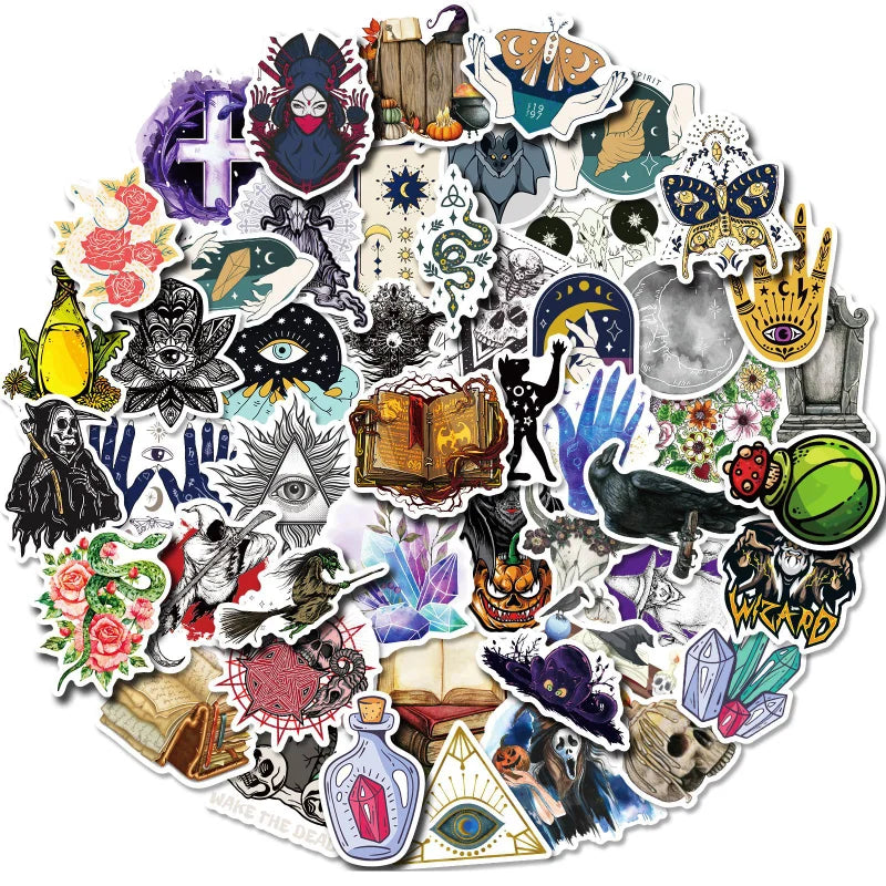 Witch Magic Book Stickers: Horror Graffiti for Scrapbook, Laptop, Phone (Online Order Only)