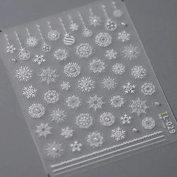 Snowman Apple Stars Gift Bell Snowflake Christmas Tree 3D Jelly Self Adhesive Nail Art Stickers Santa Claus Xmas Manicure Decals (ONLINE ORDER ONLY)