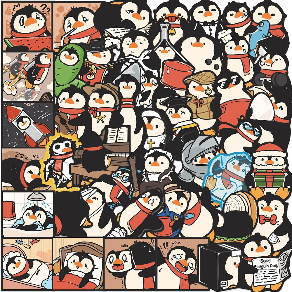 10/30/50PCS Penguin Cartoon Stickers Cartoon Animal Graffiti DIY Laptop Phone Guitar Bike Skateboard Decals Waterproof Kids Toy (ONLINE ORDER ONLY)