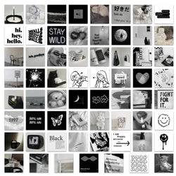 10/30/63PCS Black White Simple Stickers Aesthetics Ins Style Decals DIY Phone  Motorcycle Laptop Notebook Car Sticker Kids Toy (ONLINE ORDER ONLY)