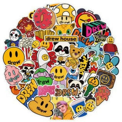 50pcs Drewhouse Cartoon Stickers for Laptop, Phone, Car, Scooter, Suitcase, Water Bottle, Stationery, Refrigerator (Online Order Only)