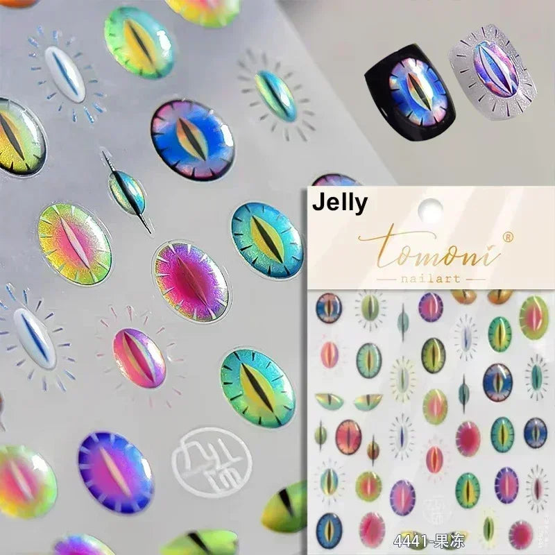Dark Sword Coiled Snake Cross Butterfly Wing Starburst Starlight Gothic Reptile Animals Nail Art Sticker Festival Manicure Decal (ONLINE ORDER ONLY)