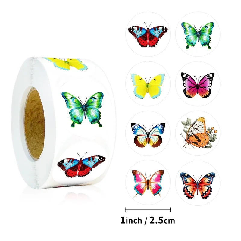 500PCS Cute Butterfly Sticky Paper Sticker Labels Thank You Sticker Sealing Stationery Supplies DIY Decoration Scrapbooking (ONLINE ORDER ONLY)