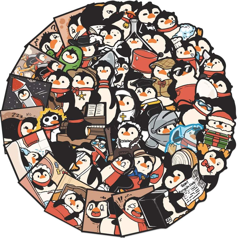 10/30/50PCS Penguin Cartoon Stickers Cartoon Animal Graffiti DIY Laptop Phone Guitar Bike Skateboard Decals Waterproof Kids Toy (ONLINE ORDER ONLY)