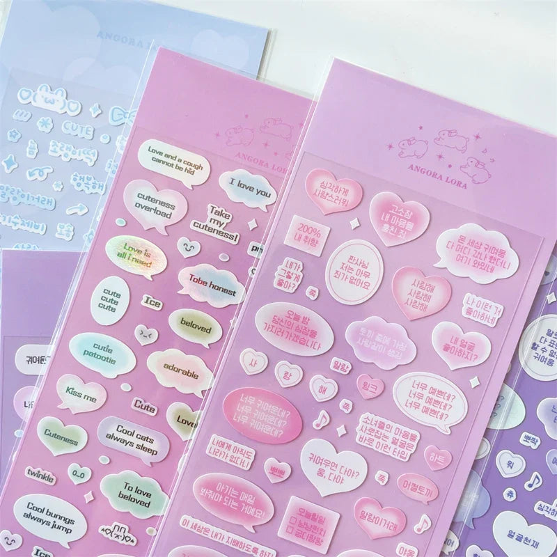 2pcs Cute Korean Alphabet Sticker Scrapbooking Idol DIY Album Decoration Sticker Aesthetic Personalized Ins Kawaii Stationery (ONLINE ORDER ONLY)