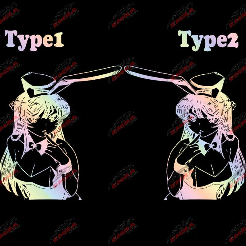 Anime Sticker Rabbit Girl For Car Stickers Decoration Window Door Rear Windshield External Accessories Die Cutting Vinyl Decals (ONLINE ORDER ONLY)