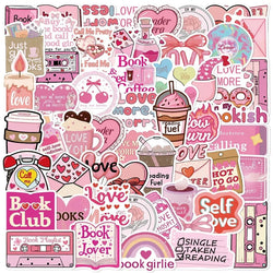 10/30/50PCS Cartoon Pink Love PVC Sticker Aesthetic Children's Stationery Sticky DIY Decoration Scrapbooking School Supplies (Online Order Only)