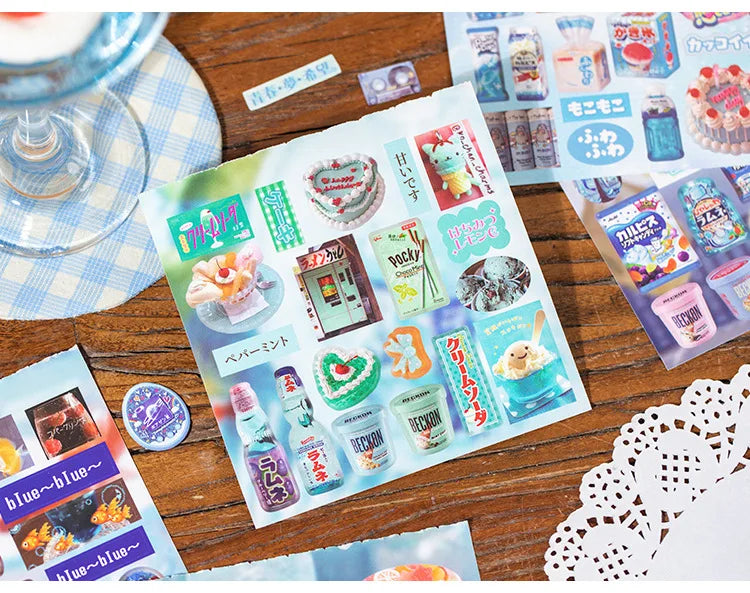 20 Sheets Retro Cut Film Sticker Book Dream Echo Series Y2K Sticker Journal Handbook Scrapbooking Kawaii Decoration Sticker Gift (ONLINE ORDER ONLY)