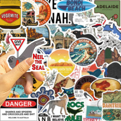 50PCS Travel City Australia Landscape Stickers Decal DIY Phone Laptop Guitar Stationery Scrapbook Skateboard Toy Sticker (ONLINE ORDER ONLY)