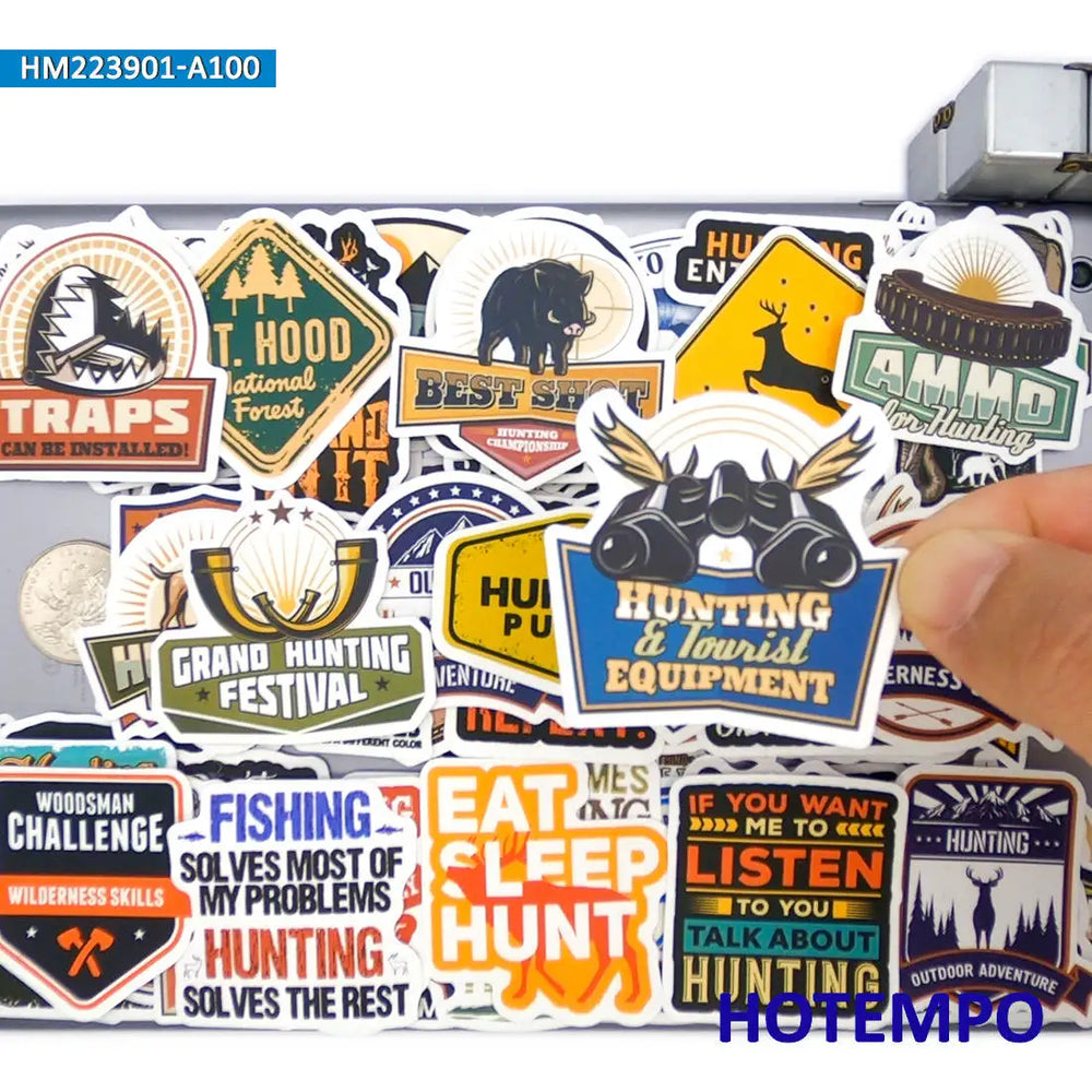 20/30/50/100Pieces Go Hunting Style Decals Wilderness Explore Outdoor Travel Stickers for Luggage Scrapbook Phone Laptop Sticker (ONLINE ORDER ONLY)