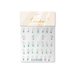 Charming Blue Sparrow Feather Rhinestone Wings Peacock Sparrow Dreamy Jelly Stars Self Adhesive Nail Art Stickers Manicure Decal (ONLINE ORDER ONLY)