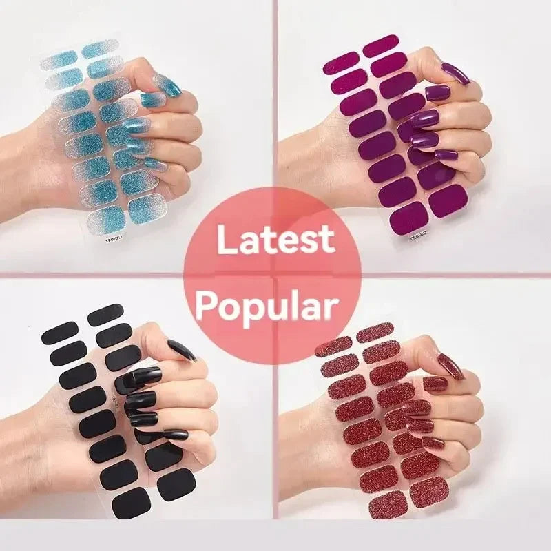 Ultra-Thin Non-Trace Full Stickers Wear-Free Nail Imitation Diamond Waterproof Film Nail Stickers Patch Glitter Nail Art Sticker (ONLINE ORDER ONLY)