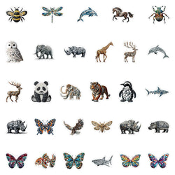 10/30/54PCS Stone Art Stickers Animal Creative Sticker Fridge Luggage Laptop Phone Guitar Car Bike Skateboard Graffifi Decals (ONLINE ORDER ONLY)