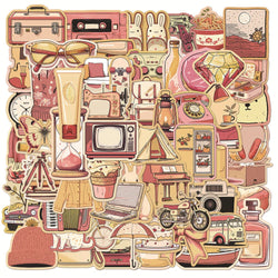 Cute Cartoon Retro Stickers for Laptop, Phone, Suitcase - 10/30/50pcs Kawaii Decoration (ONLINE ORDER ONLY)