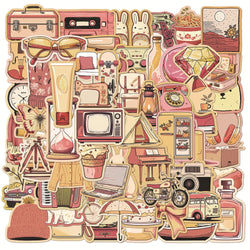 Cute Cartoon Retro Stickers for Laptop, Phone, Suitcase - 10/30/50pcs Kawaii Decoration (ONLINE ORDER ONLY)