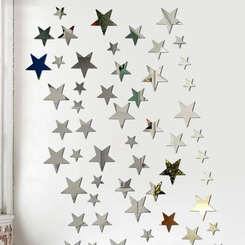 3D Acrylic Star Wall Stickers - Kids Room Home Decor (20pcs) (ONLINE ORDER ONLY)