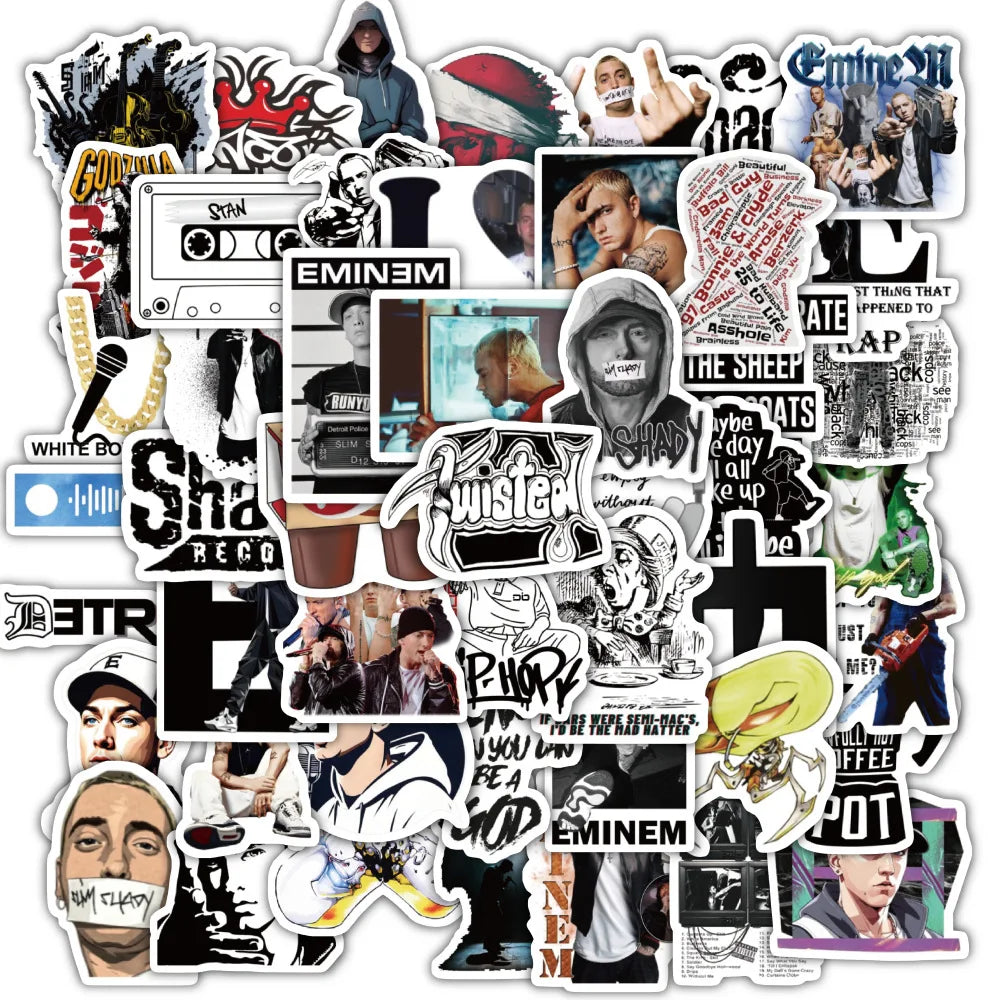 Killer White Detroit Rapper Eminem Sticker Pack (ONLINE ORDER ONLY)