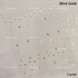 French Lines Gemstone Necklace Gilding Light Luxury Pearl Self Adhesive Nail Art Decorations Stickers Manicure Decals Wholesale (ONLINE ORDER ONLY)