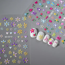 1pc 5D Flower Design Nail Art Stickers Colorful Flowers Nail Art Decals For DIY & Nail Salons Self-Adhesive Nail Art Supplies *^ (ONLINE ORDER ONLY)