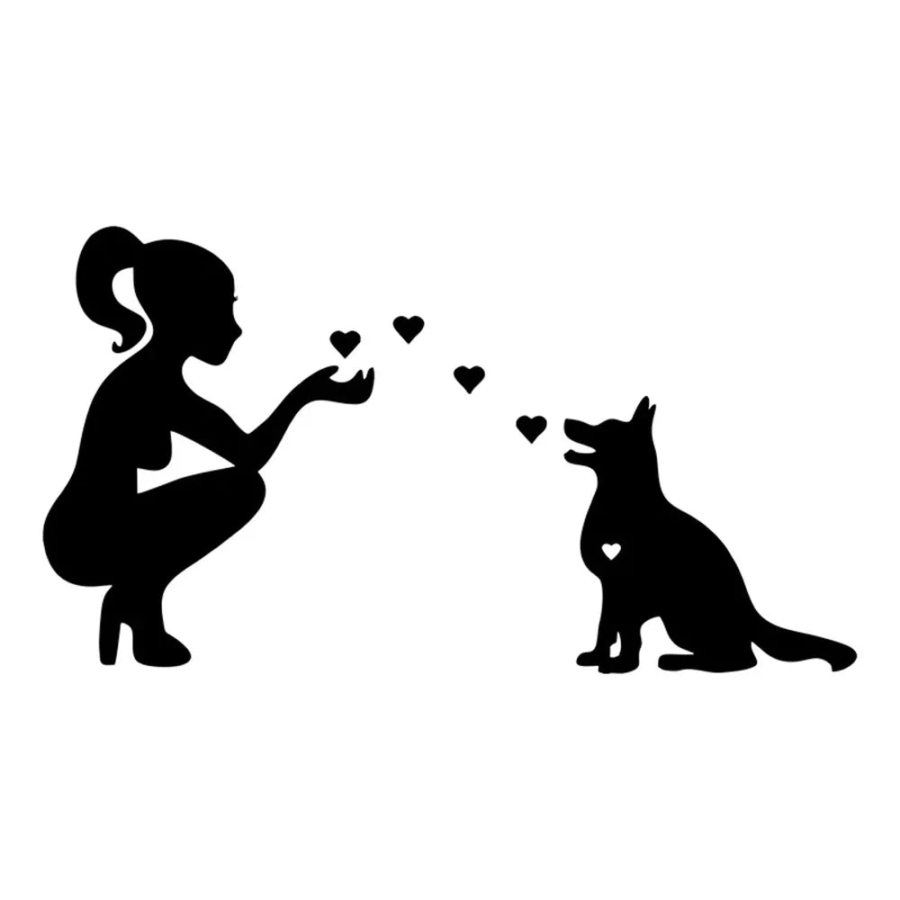 Shepherd Lady Loves Dog Die-Cut Vinyl Decal Car Sticker Waterproof Auto Decors on Car Body Bumper Rear Window (ONLINE ORDER ONLY)