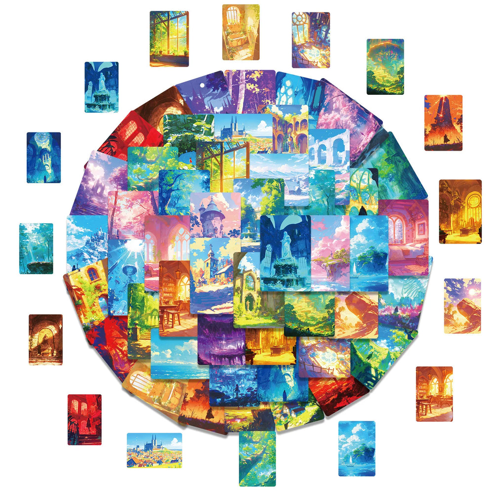 50Pcs Cartoon Scenery Graffiti Stickers for Helmet, Wall, DIY Decoration (ONLINE ORDER ONLY)