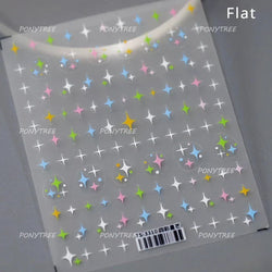 Hollow Out Black Gold Star Starburst Round Dot Night-time Tiny Spot Self Adhesive Nail Art Stickers Manicure Decals Wholesale (ONLINE ORDER ONLY)