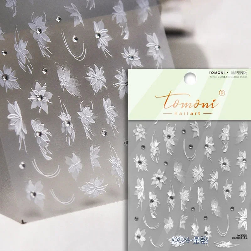 Bronzing Jelly Laser Snowflake Christmas Hot 5D Soft Embossed Relief Self Adhesive Nail Art Decoration Sticker 3D Manicure Decal (ONLINE ORDER ONLY)