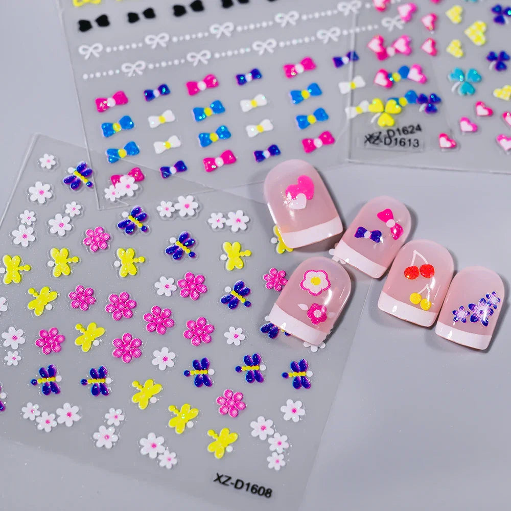 30pcs 3D Daisy Design Nail Art Sticker Set Acrylic Sanding Colorful Floral Decals Self-Adhesive Nail Art Supplies DIY Manicure * (ONLINE ORDER ONLY)