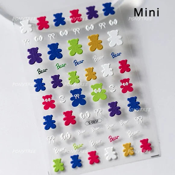 Cute Cat Cherry Sweet Cake Dog Butter Cookie Coffee Strawberry Jam Ice Cream Adhesive Nail Art Decoration Sticker Manicure Decal (Online Order Only)