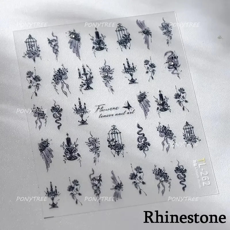 Blue Butterfly Planet Star Conch Snake Shell Clam Pearl Whale Jellyfish Moon Adhesive Nail Art Stickers Dreamy Manicure Decals (Online Order Only)