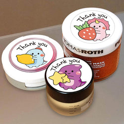 100-500Pcs 3cm Korean Cute  Animal Thank You Stickers Roll for Envelope Student Kid Label Kawaii Stationery Sticker Seal Lable (Online Order Only)