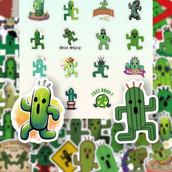 10/30/53PCS Funny Cactus Stickers Personification Graffiti Sticker Cartoon DIY Decoration Laptop Phone Guitar Car Bike Decal Toy (ONLINE ORDER ONLY)
