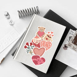 10/58PCS I Love You Valentine's Day Stickers Gift for Lovers To DIY Guitar Motorcycle Skateboard Car Laptop Fridge Decal Sticker (ONLINE ORDER ONLY)