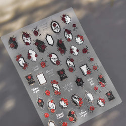 Metal Effect Rose Flower Pattern Totem Photo Frame Self Adhesive Nail Art Sticker Romantic Chic Wreath Rhinestone Manicure Decal (Online Order Only)