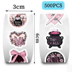 500pcs/roll Reward Pink Gothic Stickers Encourage Stickers for Kids School Teacher Supplies Kids Classic Toy Gifts Sealing Decor (ONLINE ORDER ONLY)