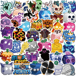 50pcs Cute Strange Blox Fruits Stickers Cartoon DIY For Skateboard Phone Case Laptop Waterproof Cool Sticker Decals Toy (ONLINE ORDER ONLY)