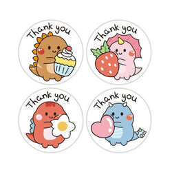 50-300pcs 1 Inch Thank You Stickers Cartoon Dinosaur Labels for Packaging Baking Labels Gifts Seal Decor Children's Stickers (Online Order Only)