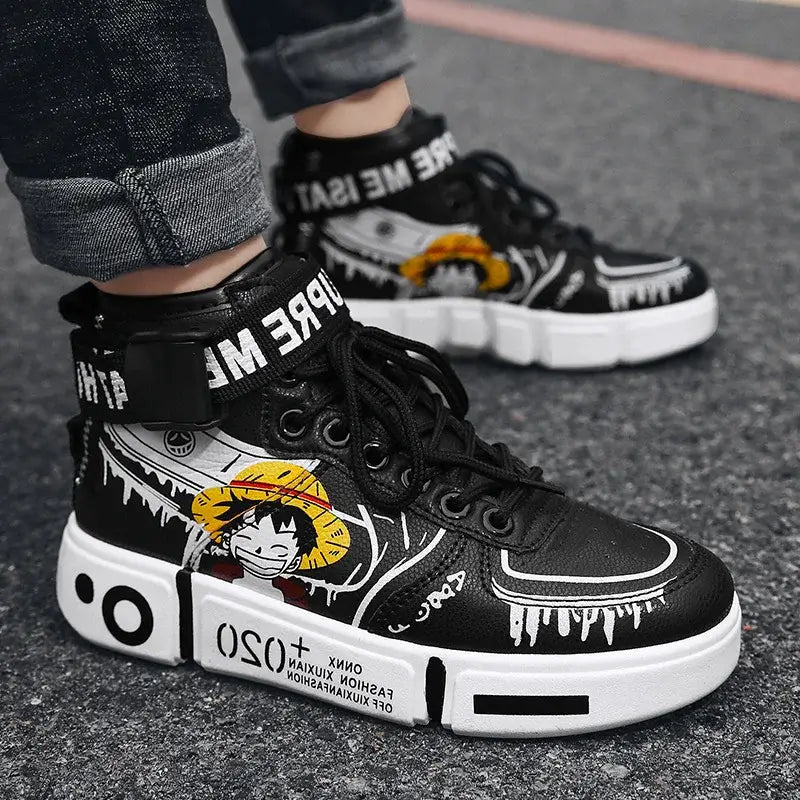 One Piece Luffy High Top Shoes Zoro Anime Sneakers (ONLINE ORDER ONLY)