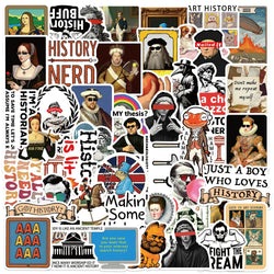50PCS Funny History Character Stickers DIY Waterproof Stickers For Laptop Luggage Skateboard Cartoon Famous Paintings Decals (Online Order Only)