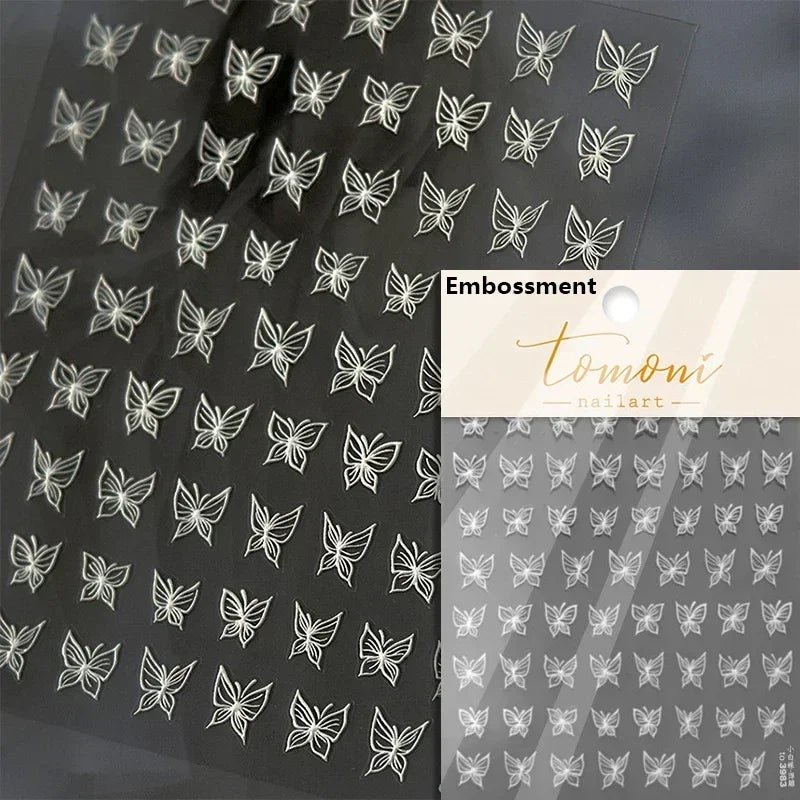 Charming Blue Sparrow Feather Rhinestone Wings Peacock Sparrow Dreamy Jelly Stars Self Adhesive Nail Art Stickers Manicure Decal (ONLINE ORDER ONLY)