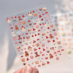Cute Mango Dog Puppy Bear Bichon Blueberries Strawberry Cake Fruit Juice Desserts Corgi Adhesive Nail Art Sticker Manicure Decal (Online Order Only)