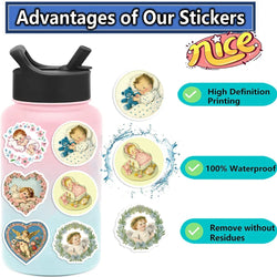 50Pcs Angel Waterproof Decorative Stickers for Phone Case Laptop Helmet Skateboard DIY Creative Graffiti Sticker Decoration (ONLINE ORDER ONLY)
