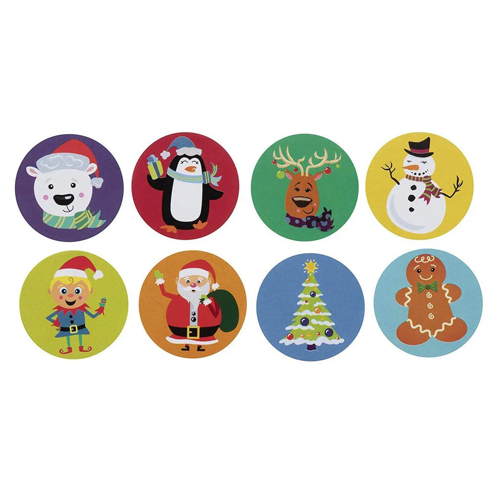 100-500pcs Christmas Sticker 8 Designs Pattern Cartoon Sticker For Kids Toys Christmas Gift Waterproof Adhesive Labels (ONLINE ORDER ONLY)