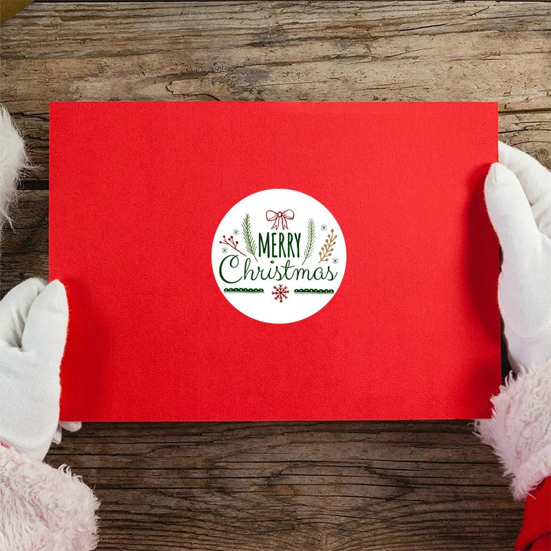 100-500pcs Merry Christmas Sticker Holiday Party New Year Decoration Gift Box Seal Sticker Baking Label Packaging Sticker (ONLINE ORDER ONLY)