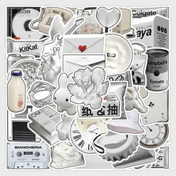 Cartoon White Stickers Set: Waterproof DIY Skateboard Phone Laptop Fridge Wall Decals (ONLINE ORDER ONLY)