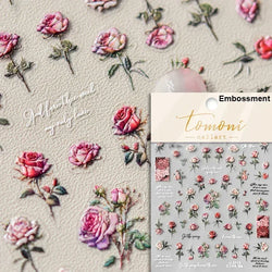 Pale Flower Bouquet Label Bowknot Stationery Sunflower Daisy Leaf 3D Self Adhesive Nail Art Stickers Rhinestone Manicure Decals (Online Order Only)