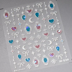 Dreamy Moon Star Cloud Butterfly Starrylight Rhinestone 5D Soft Embossed Relief Nail Art Sticker 3D Decal Decoration Manicure (ONLINE ORDER ONLY)