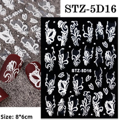 5D Embossed Gingerbread Man Nail Art Sticker Cute Christmas Winter Santa Claus Snowflake Elk Engraved Slider Manicure Decoration (ONLINE ORDER ONLY)